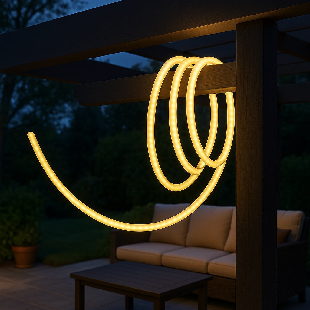 32 8 ft Indoor Outdoor Bright White Plug In Integrated LED Rope Light AL NR WW 32FT