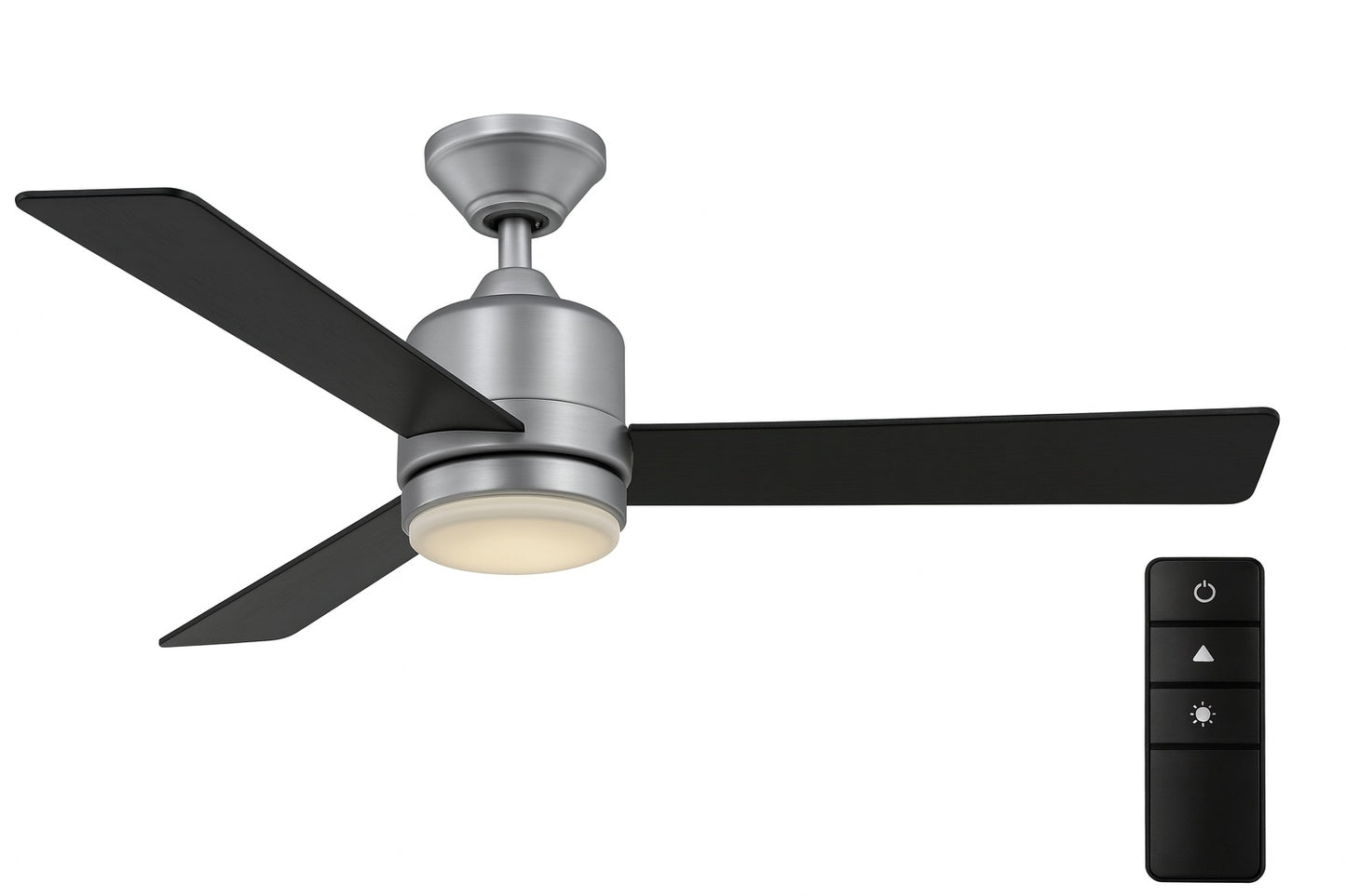 Hampton Bay Castlegate 44 in. Integrated LED Indoor Silver Ceiling Fan with 3 Reversible Blades, Light Kit and Remote Control