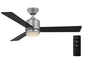 Hampton Bay Castlegate 44 in. Integrated LED Indoor Silver Ceiling Fan with 3 Reversible Blades, Light Kit and Remote Control
