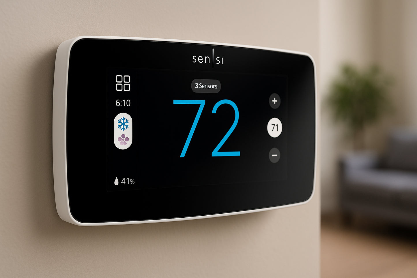 Emerson Sensi Lite Wi-Fi 7-Day Programmable Thermostat, Touchscreen Display, Data Privacy, C-Wire Not Required