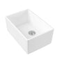 Eridanus Denbigh Crisp White Ceramic 24 in. Single Bowl Farmhouse Apron Kitchen Sink with Bottom Grid and Basket Strainer