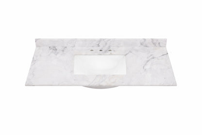 Home Decorators Collection 49 in W x 22 in D Engineered Stone Composite White Rectangular Single Sink Vanity Top in Lunar