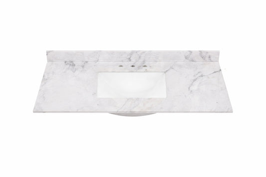 Home Decorators Collection 49 in W x 22 in D Engineered Stone Composite White Rectangular Single Sink Vanity Top in Lunar