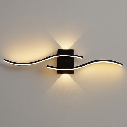 EDISLIVE Jerico 23 6 in 2 Light 6000K Integrated LED Black Modern Vanity Light with Spiral Design