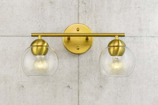 15 in. 2 Light Gold Bathroom Light Fixtures Over Mirror Vanity Light Wall Light For Bathroom ZC0225 2 VLGD