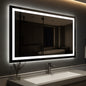 HOMEIBRO 36 in. W x 28 in. H Rectangular Frameless LED Light with 3-Color and Anti-Fog Wall Mounted Bathroom Vanity Mirror