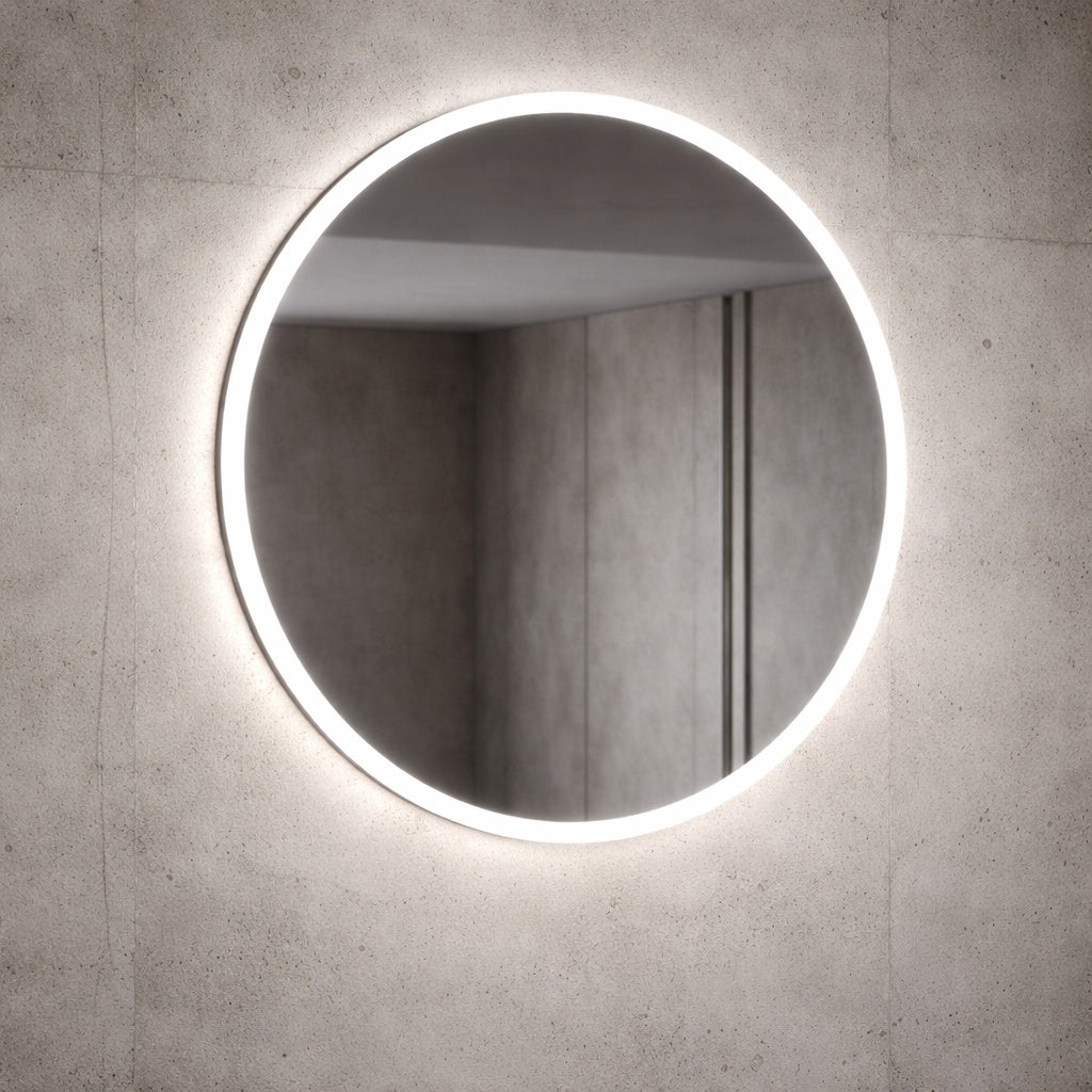 HOMEIBRO 40 in W x 40 in H Round Frameless LED Light with 3 Color and Anti Fog Wall Mounted Bathroom Vanity Mirror
