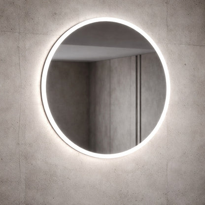 HOMEIBRO 40 in W x 40 in H Round Frameless LED Light with 3 Color and Anti Fog Wall Mounted Bathroom Vanity Mirror