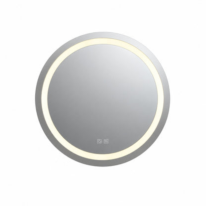 HOMEIBRO 40 in W x 40 in H Round Frameless LED Light with 3 Color and Anti Fog Wall Mounted Bathroom Vanity Mirror