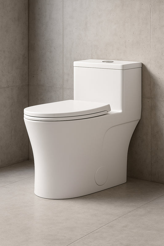 One-Piece 10 in. Rough-In 0.8/1.28 GPF Dual Flush Elongated Toilet in White, High-Efficiency WaterSense Toilet