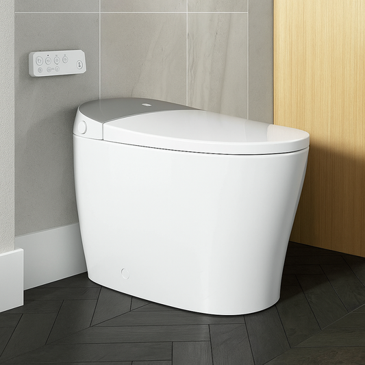 HOROW Tankless Elongated Smart Toilet Bidet in White with Auto Flush, Heated Seat, Warm Air Dryer, Bubble Infusion Wash