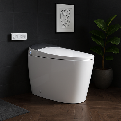 HOROW Tankless Elongated Smart Toilet Bidet in White with Auto Flush, Heated Seat, Warm Air Dryer, Bubble Infusion Wash