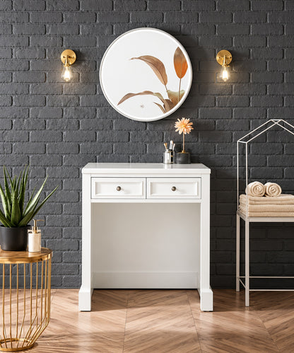 James Martin Vanities De Soto 31 4 in W x 23 5 in D x 34 9 in H Vanity Side Cabinet in Bright White