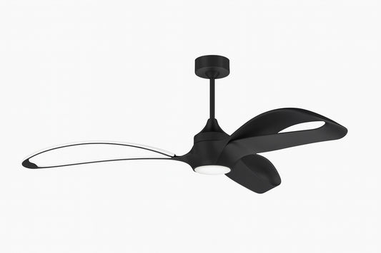 CRAFTMADE Bandeaux 60 in Indoor Outdoor Dual Mount Flat Black Ceiling Fan Smart Wi Fi Enabled Remote Integrated LED Light