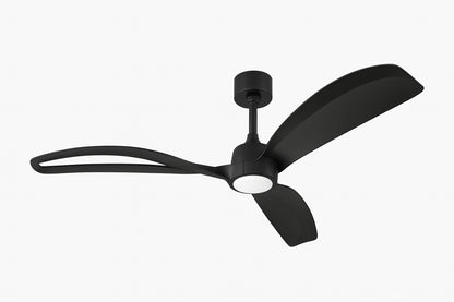 CRAFTMADE Bandeaux 60 in Indoor Outdoor Dual Mount Flat Black Ceiling Fan Smart Wi Fi Enabled Remote Integrated LED Light