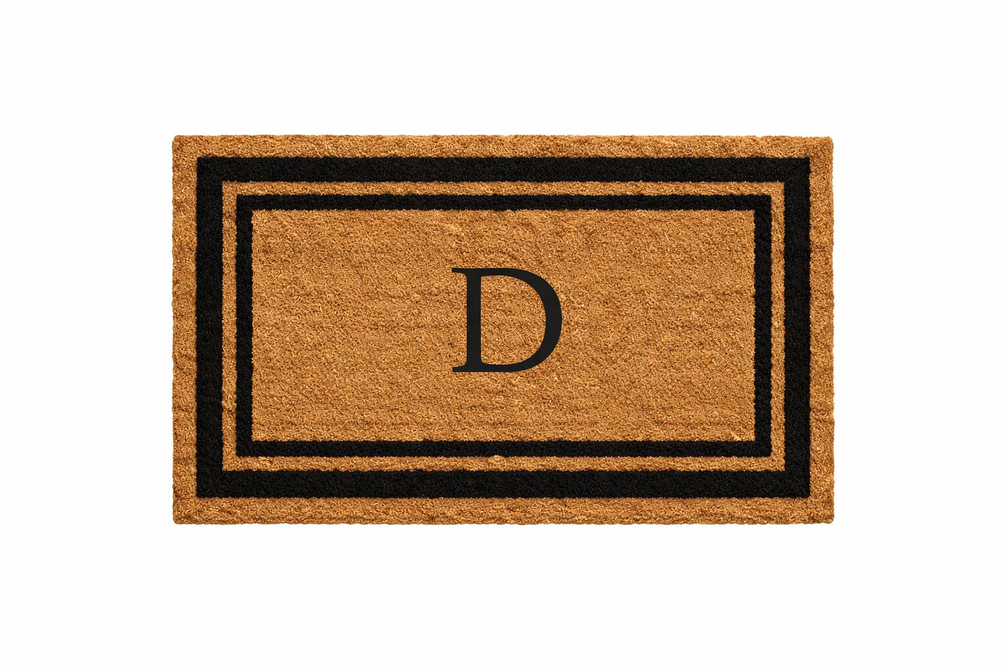 Calloway Mills Black Border 36 x 72 Monogram Doormat Letter D