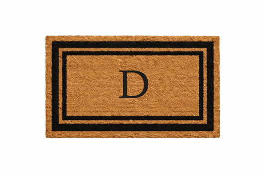 Calloway Mills Black Border 36 x 72 Monogram Doormat Letter D