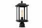 LNC Modern 1 Light Matte Black Hardwired Outdoor Weather Resistant Post Light with Clear Glass Shade for Pathway Garden