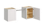 MILL S PRIDE Greenwich Verona White 23 in H x 58 in W x 12 in D Plywood Laundry Room Wall Cabinet and Pole ext 76 in w 2 Shelves