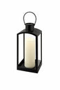Hampton Bay Melbourne Black Dusk to Dawn Integrated LED Outdoor Solar Lantern