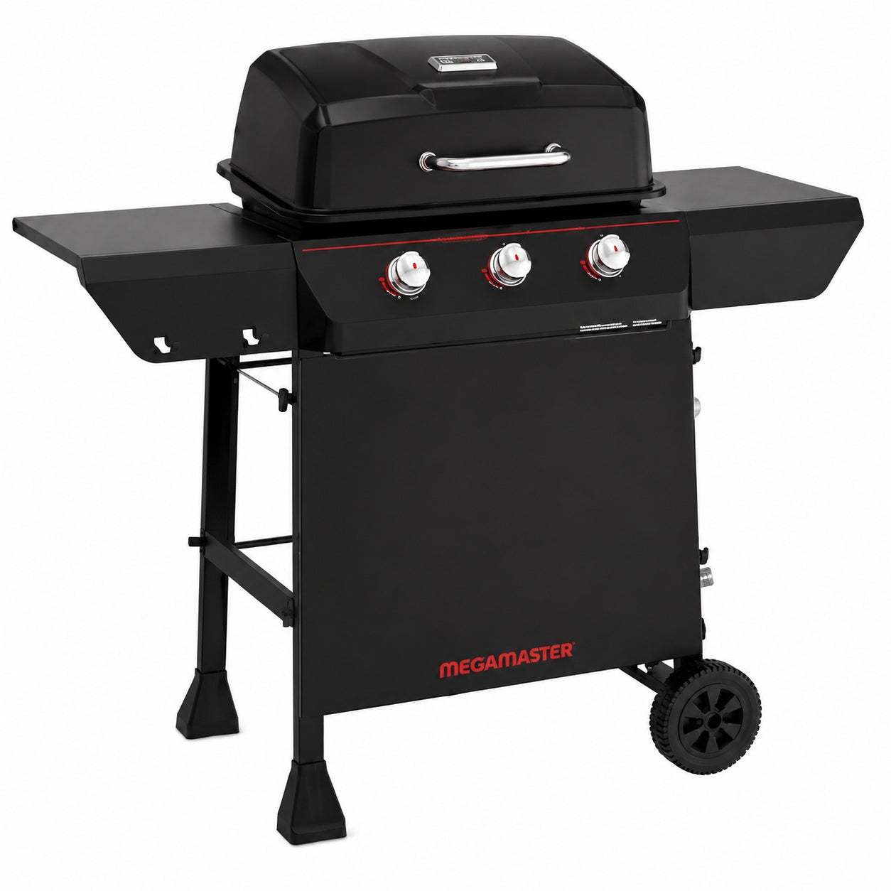 Megamaster 3 Burner Propane Gas Grill in Black