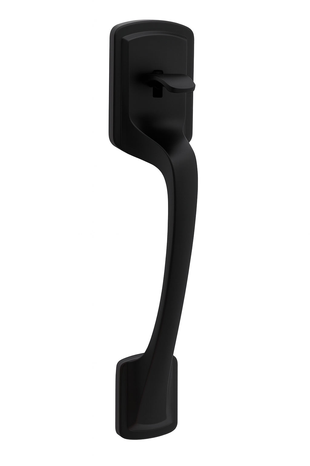 Kwikset Prague Matte Black Entry Door Handle Only with Pismo Round Door Knob