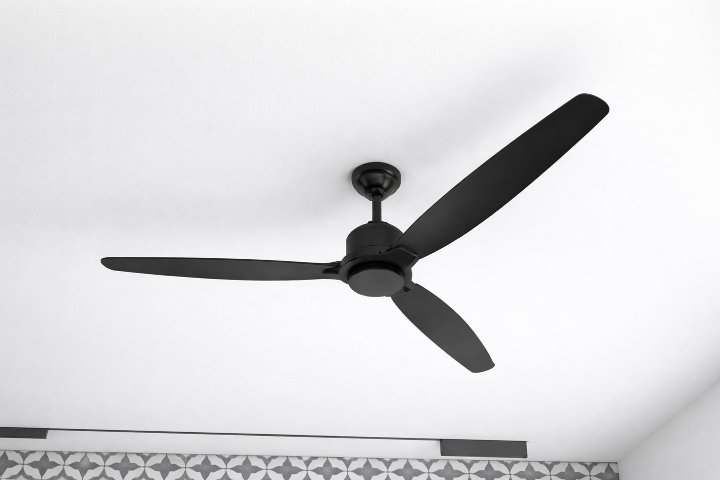 Indoor Outdoor Use 60 in Black 3 Wooden Blade Propeller Ceiling Fan with Remote Control 6 Speed Adjustable DC Motor
