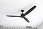 Indoor Outdoor Use 60 in Black 3 Wooden Blade Propeller Ceiling Fan with Remote Control 6 Speed Adjustable DC Motor