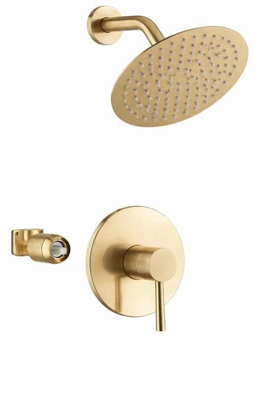 SUMERAIN Modern Single Handle 1 Spray Shower Faucet 1 8 GPM with Ceramic Disc Valves in Brushed Gold
