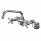 SUMERAIN Double Handles Wall Mount Standard Kitchen Faucet in Brushed Nickel