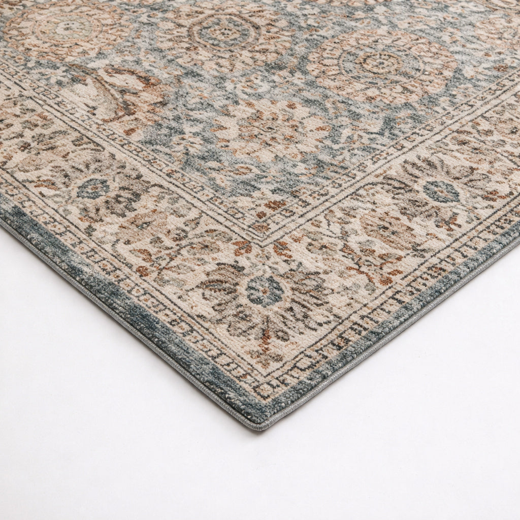 Home Decorators Collection Reynell Light Blue 6 Ft X 9 Ft Ft Floral Traditional Area Rug