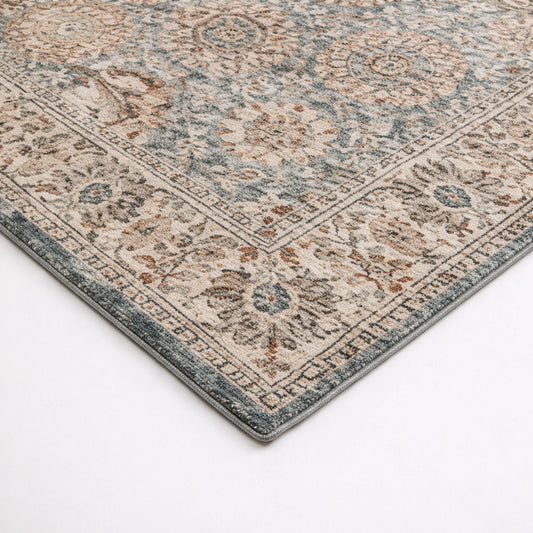 Home Decorators Collection Reynell Light Blue 6 Ft X 9 Ft Ft Floral Traditional Area Rug