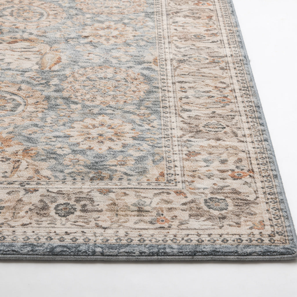 Home Decorators Collection Reynell Light Blue 6 Ft X 9 Ft Ft Floral Traditional Area Rug
