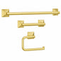 Pfister Bruxie 3 Piece Bath Hardware Set with 18 in Wall Mount Single Towel Bar Paper Holder and Towel Ring in Brushed Gold