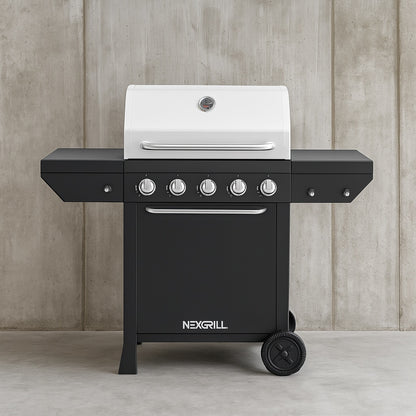 Nexgrill 4-Burner Propane Gas Grill in Black with Stainless Steel Main Lid