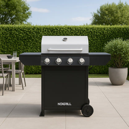 4 Burner Propane Gas Grill in Black with Stainless Steel Main Lid 720 0925PG