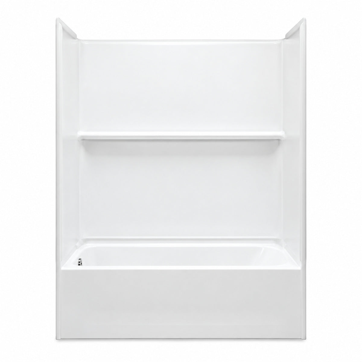Sterling Traverse 60 in W x 60 in H x 30 in D 4 Piece Direct to Stud Alcove Bath Wall Surround in White 71574700 0