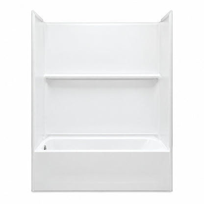 Sterling Traverse 60 in W x 60 in H x 30 in D 4 Piece Direct to Stud Alcove Bath Wall Surround in White 71574700 0