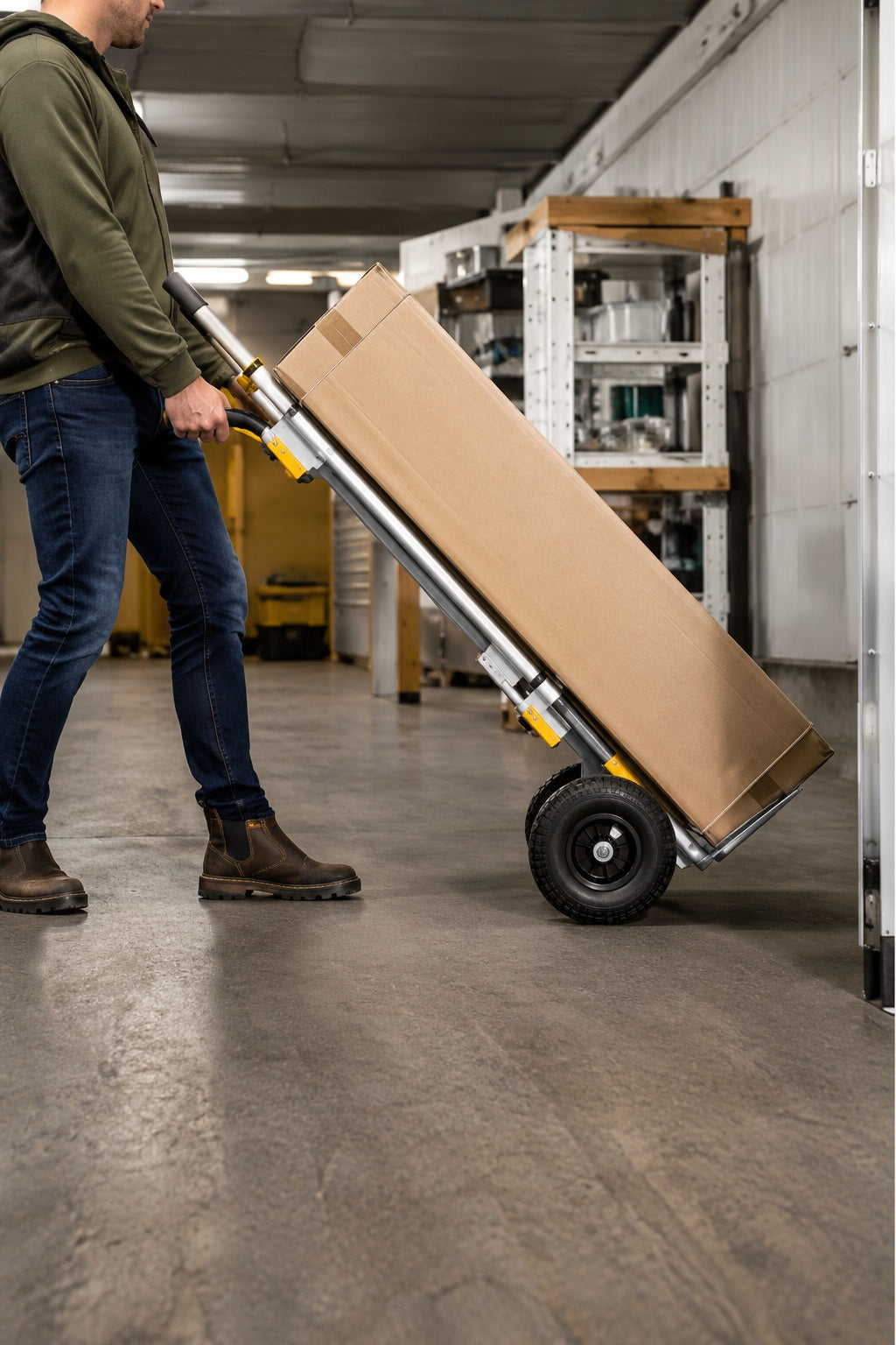 Gorilla 1 000 lbs Capacity Convertible All Aluminum Hand Truck with Multi Grip Power Handle Wide Load Toe Plate Technology GHA2 10