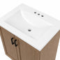 Glacier Bay Fonthill 24 5 in W x 18 75 in D x 32 89 in H Single Sink Bath Vanity in Sand Elm with White Cultured Marble Top