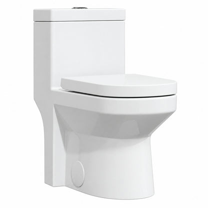 Hanikes One Piece 1 1 1 6 GPF Dual Flush Round Toilet in White Soft Close Seat Included AR03N