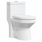 Hanikes One Piece 1 1 1 6 GPF Dual Flush Round Toilet in White Soft Close Seat Included AR03N