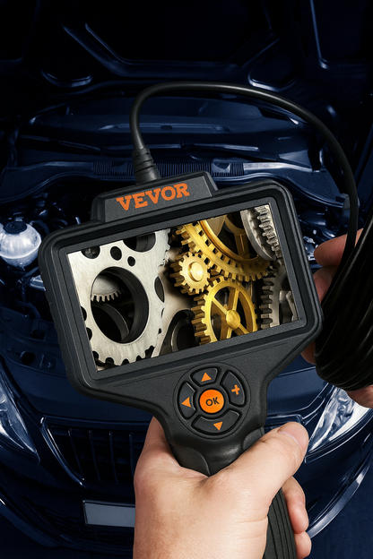 VEVOR Triple Lens Endoscope Inspection Camera 5 in. Screen Drain Snake Camera Borescope with 16.5 ft. Cable for Auto Plumbing