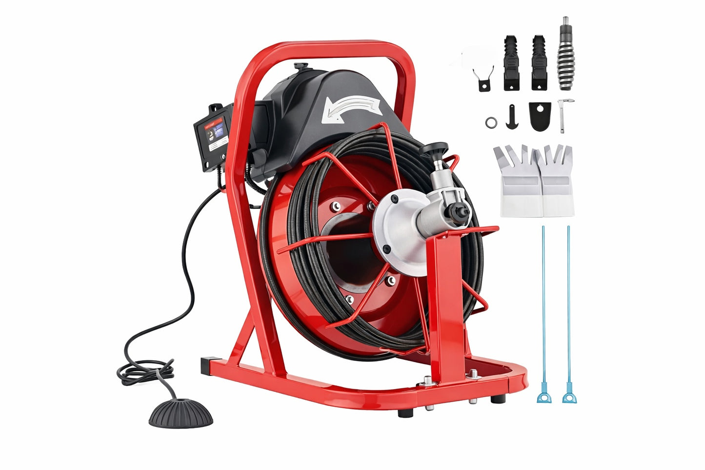 Drain Cleaner Machine Electric Drain Auger 50 ft x 5 16 in Auto Feed Drain Auger