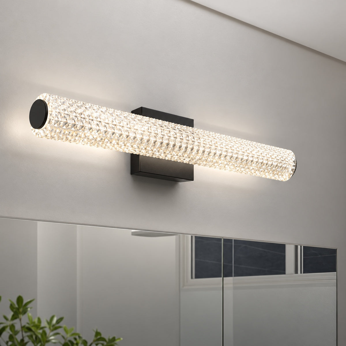 Artika Exalto 27 in 1 Light Matte Black 3CCT LED Integrated Vanity Wall Light Fixture with Glass Diffuser VAN EXC BL