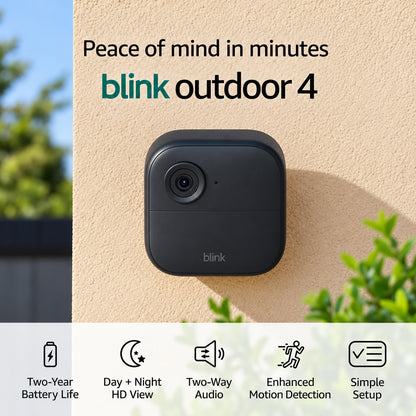 Blink Outdoor 4 Wireless Battery Smart Home Security Camera System with 5 Cameras up to 2 Year Battery Life Black B0B1N4LM4J