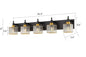 EDISLIVE Orillia 35.4 in. 5-Light Black and Gold Bathroom Vanity Light with Crystal Shades