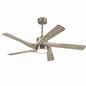 WINGBO 54 in 5 Blades 6 Fan Speeds LED Indoor Nickel and Wooden Grain Smart Ceiling Fan with Remote WBCF BS114 NW