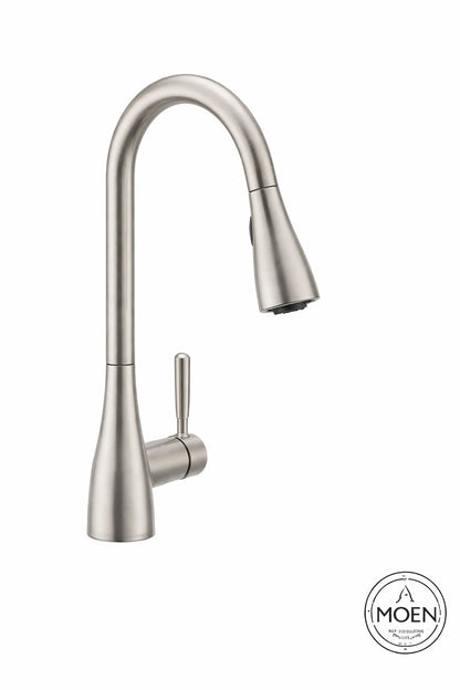 MOEN Doherty Single Handle Pull Down Sprayer Kitchen Faucet with Power Clean and Reflex in Spot Resist Stainless