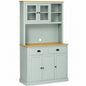 HOMCOM 71 in Light Blue Freestanding Pantry Kitchen Buffet Hutch Microwave Cabinet with Drawers and Adjustable Shelves